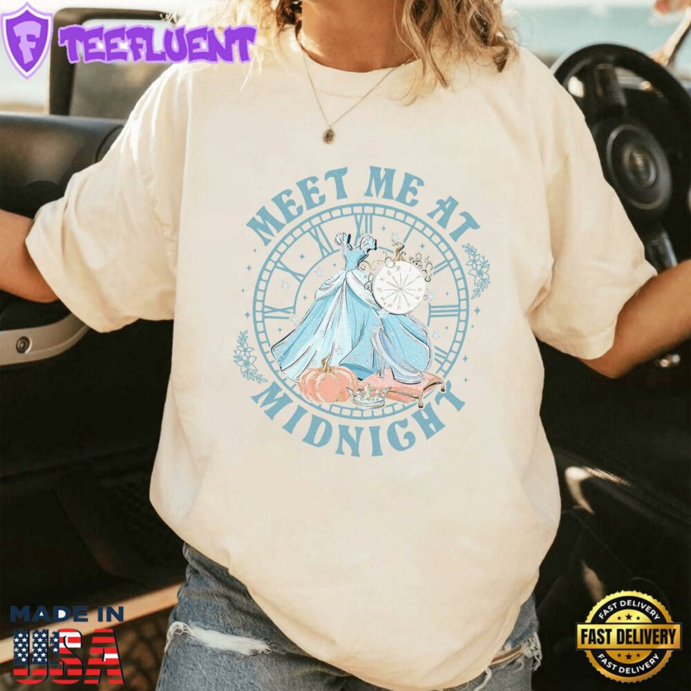Disney Cinderella Princess Meet Me At Midnight T-Shirt Lovely Unique Gift