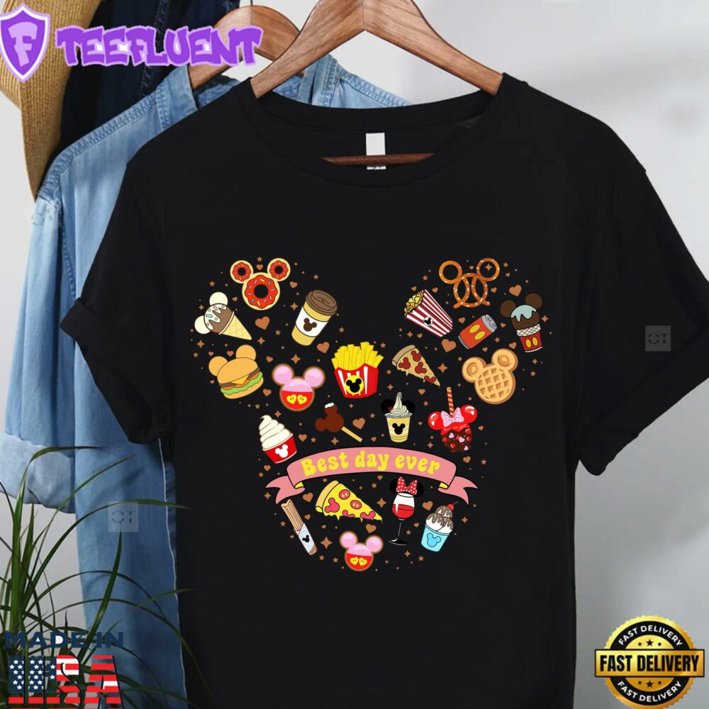 Disney Drink And Snack Happy Mickey And Friends Valentines T-Shirt Lovely Unique Gift