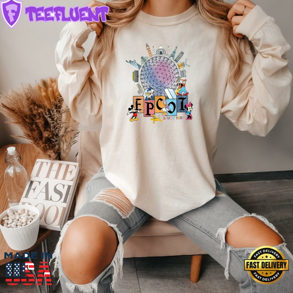 Disney Epcot World Traveler Mickey And Friends Since 1982 T-Shirt Lovely Unique Gift