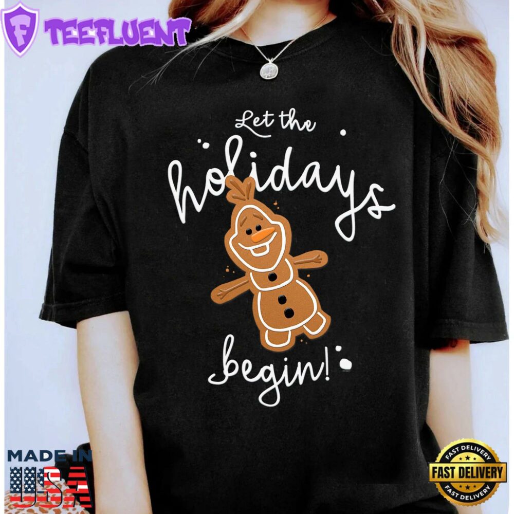 Disney Frozen Olaf Christmas Shirt Let The Holidays Begin Gingerbread Tee Mickey's Very Merry Xmas Party