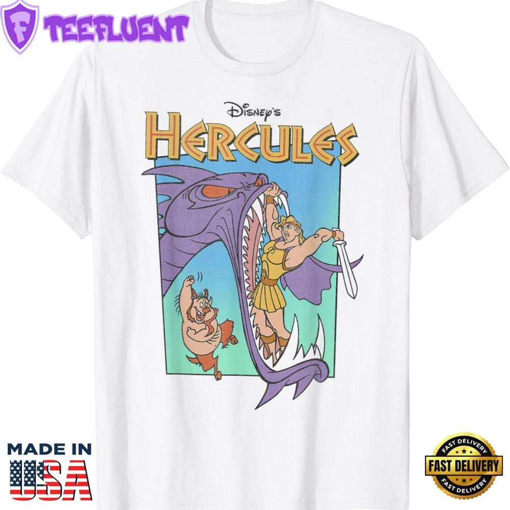 Disney Hercules Hydra Battle Retro Graphic T-Shirt