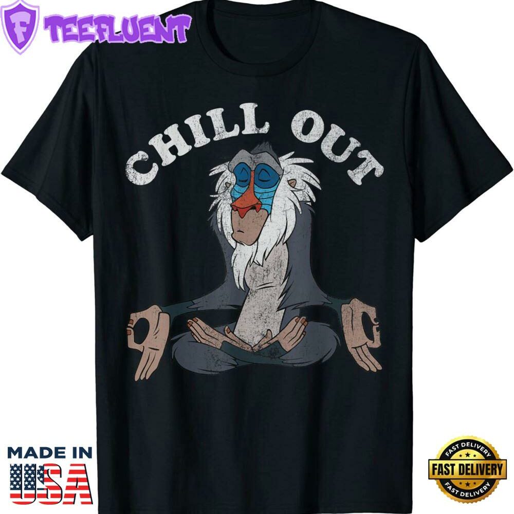 Disney Lion King Rafiki Chill Out Meditation Graphic T-Shirt.Jfif