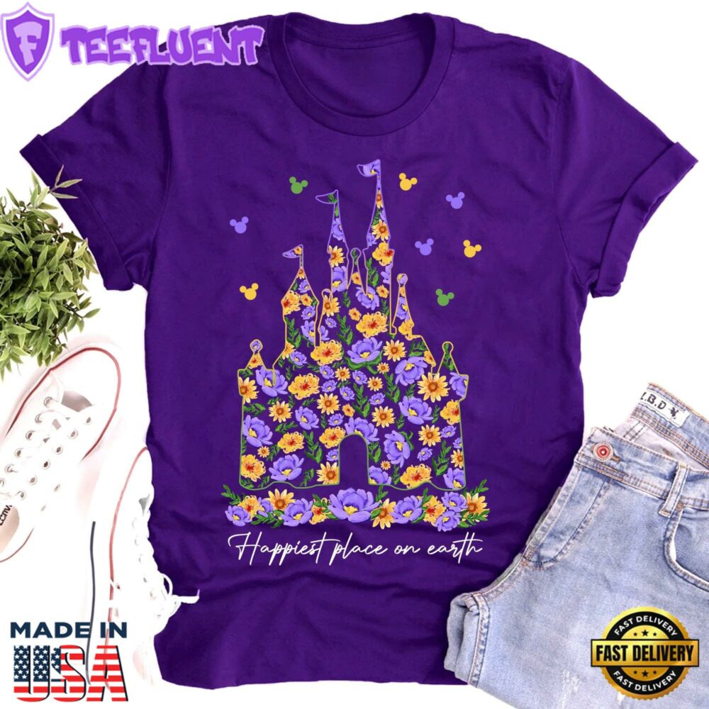 Disney Mickey Balloon Mardi Gras Castle Happiest Place On Earth T-Shirt Lovely Unique Gift
