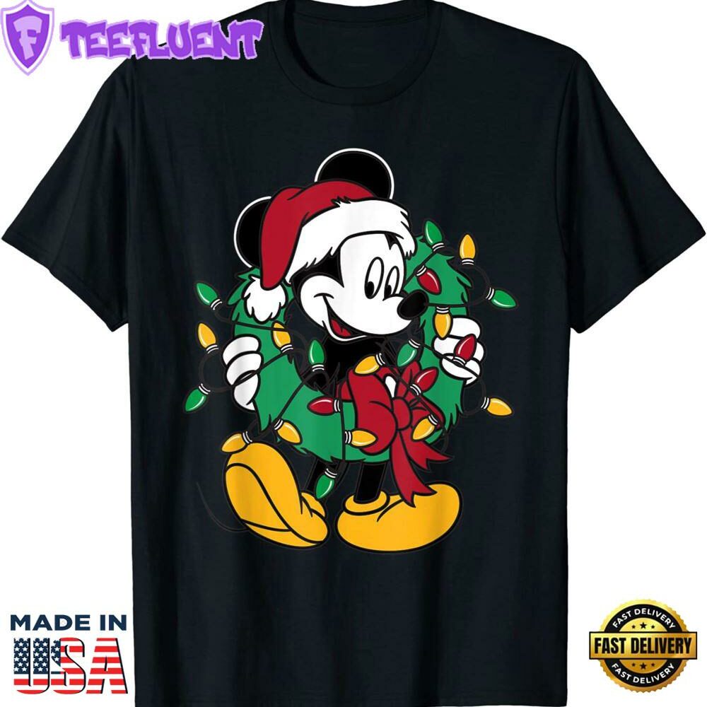 Disney Mickey Mouse Christmas Lights T-Shirt.Jfif