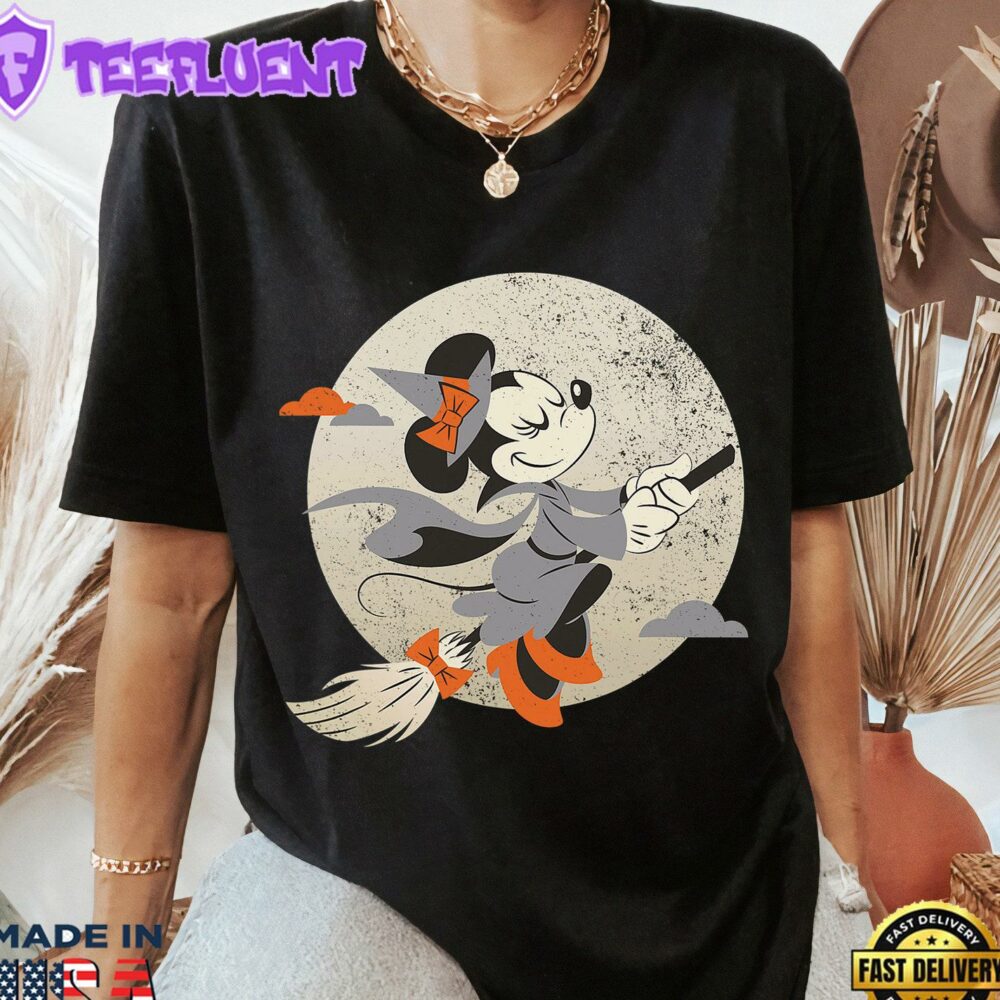 Disney Minnie Mouse Witch Costume Halloween T-Shirt Mickey Friends Family Matching Disneyland Shirts