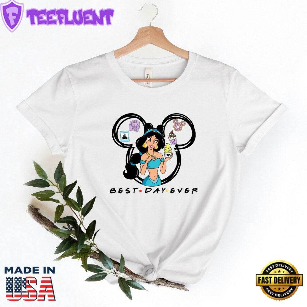 Disney Princess Jasmine Shirt Best Day Ever Tee Disneyland Magic Kingdom T-Shirt Princess