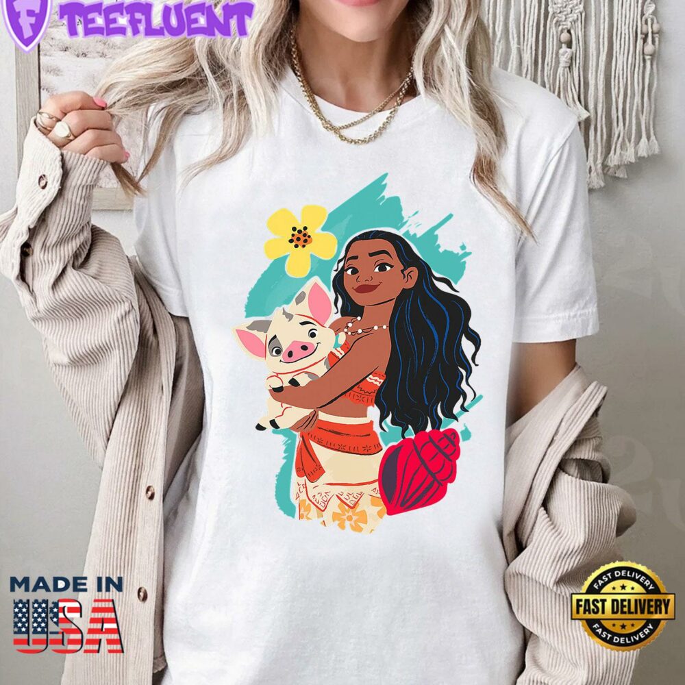 Disney Princess Moana And Pua Matching Cute T-Shirt