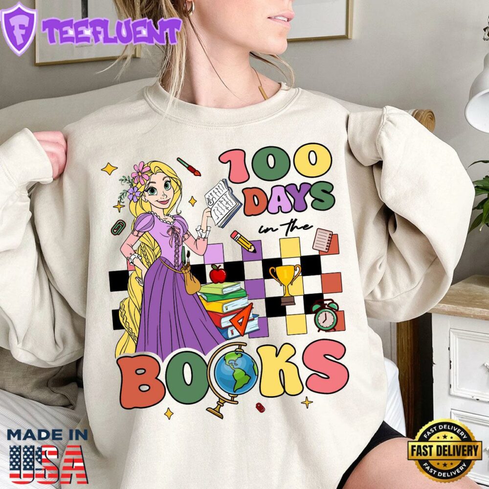 Disney Rapunzel Princess Teacher 100 Days Of School T-Shirt Lovely Unique Gift
