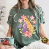 Disney Trip Tangled Rapunzel & Pascal Floral Princess Sketch Unique Cool T-Shirt