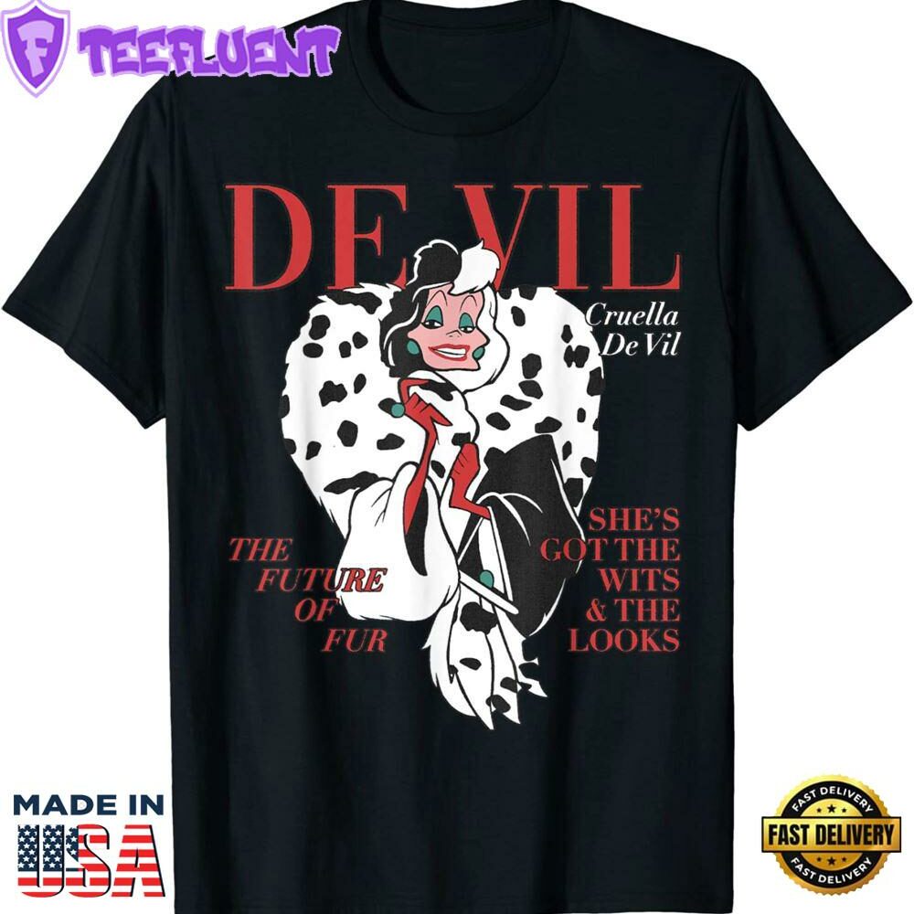 Disney Villains Cruella De Vil Magazine Cover T-Shirt.Jfif