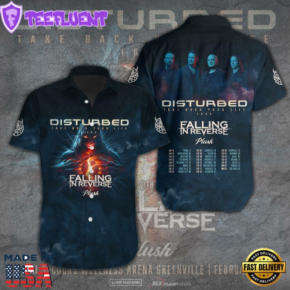 Disturbed Short Sleeve Dress Shirt For Man And Women