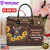 Doberman Pinscher Dog Kisses Fix Everything Leather Handbag