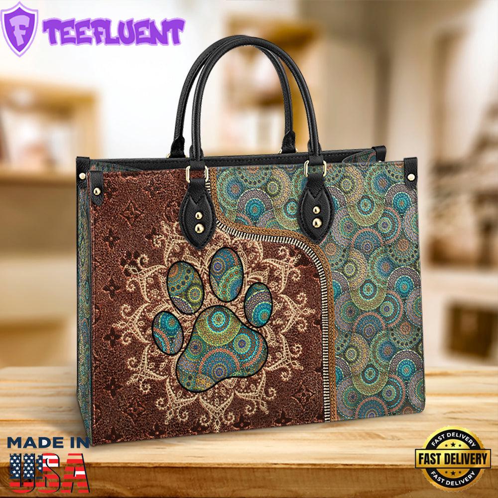 Dog Mom Pattern Leather Bag Dog Mom Gift Ideas Christ Gifts Leather Bags