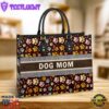 Dog Mom Pattern Pu Leather Bag Dog Mom Gift Ideas Christ Gifts Leather Bags