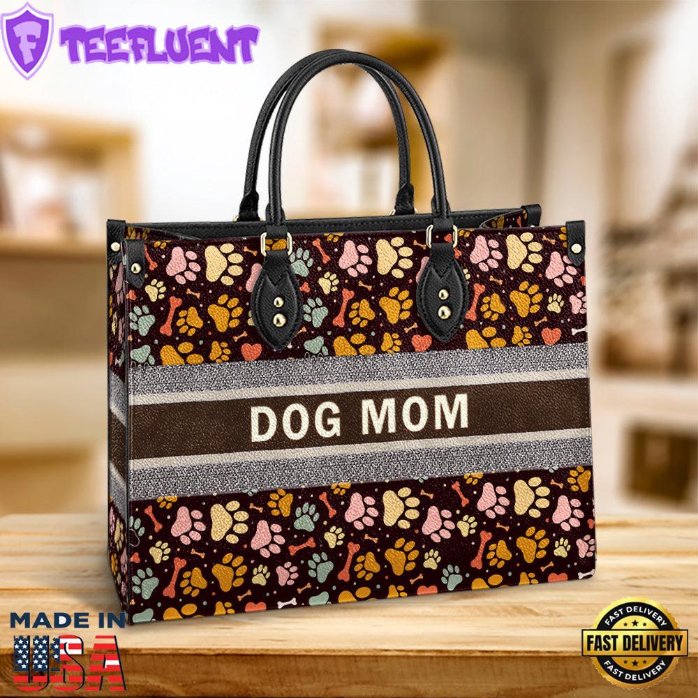 Dog Mom Pattern Pu Leather Bag Dog Mom Gift Ideas Christ Gifts Leather Bags