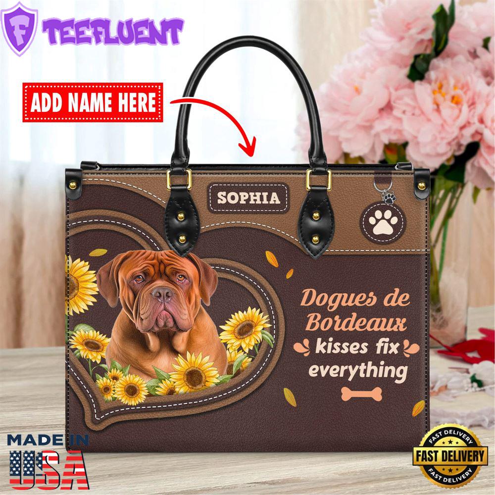 Dogues de Bordeaux Dog Kisses Fix Everything Leather Handbag