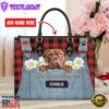 Dogues de Bordeaux Dog This Human Belongs To Leather Handbag