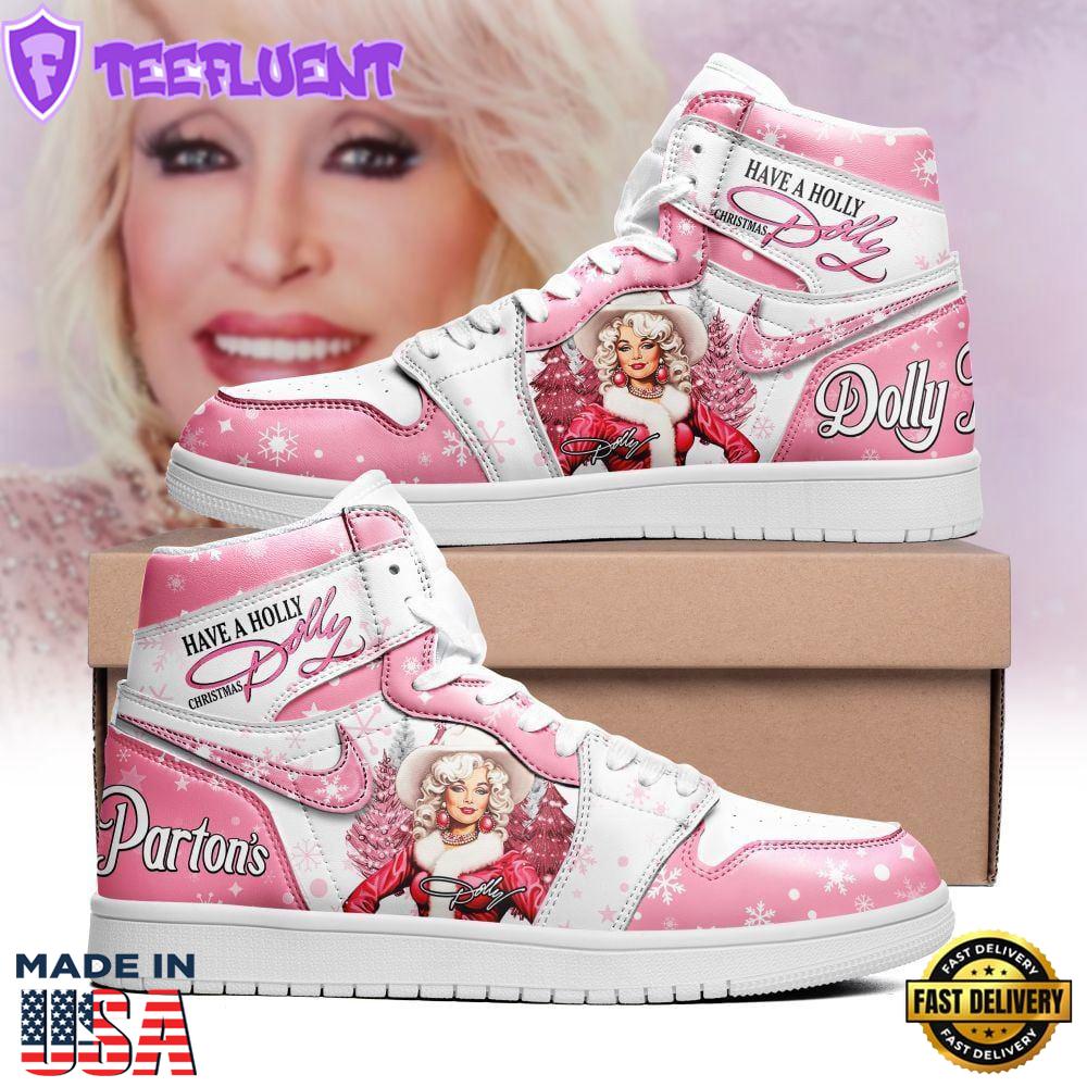 Dolly Parton Have A Holly Christmas Dolly Custom Air Jordan 1 Sneakers