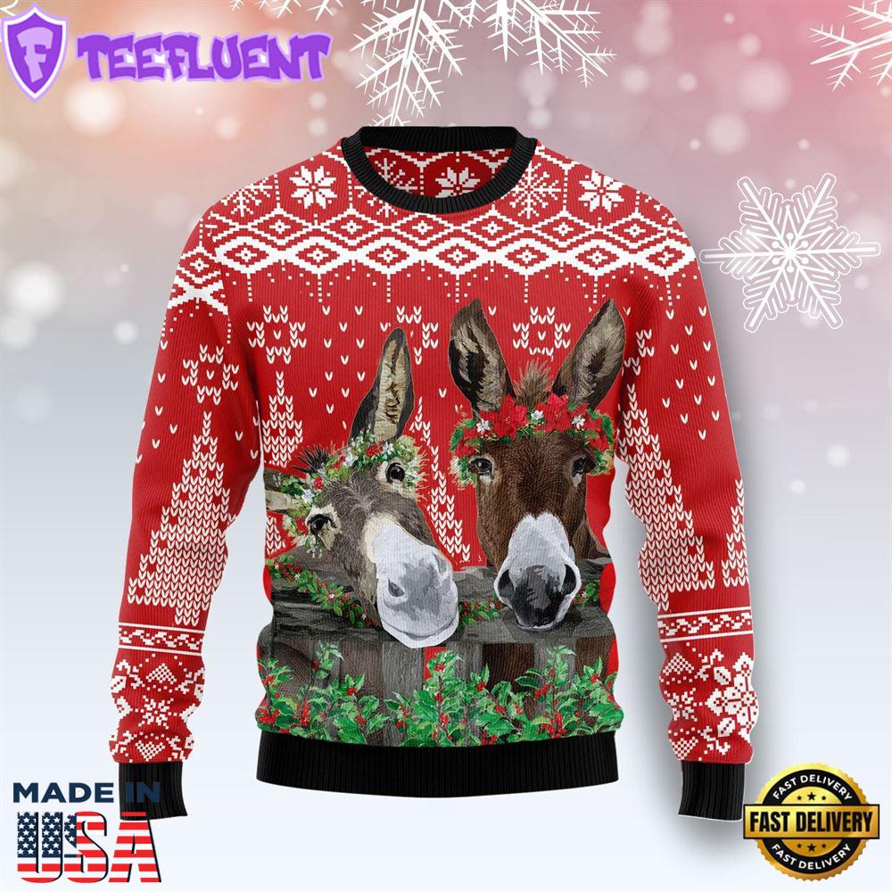 Donkey Buddies Christmas Ugly Christmas Sweater