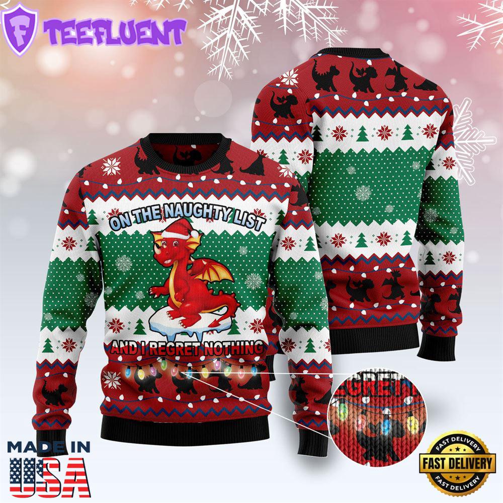 Dragon Christmas List Ugly Christmas Sweater