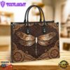 Dragonfly Earthtoned Leather Bag Christ Gifts Leather Bags