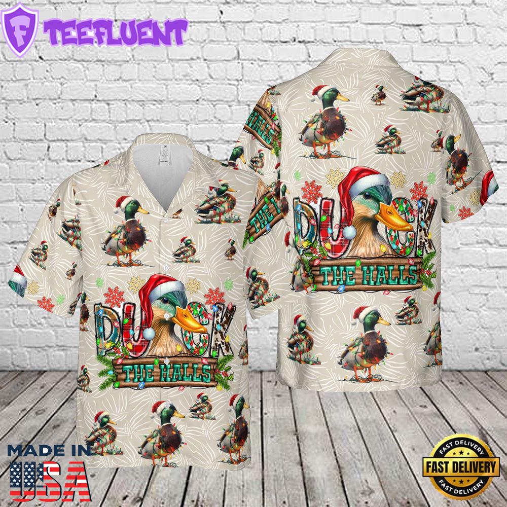 Duck The Halls Christmas Hawaiian Shirt