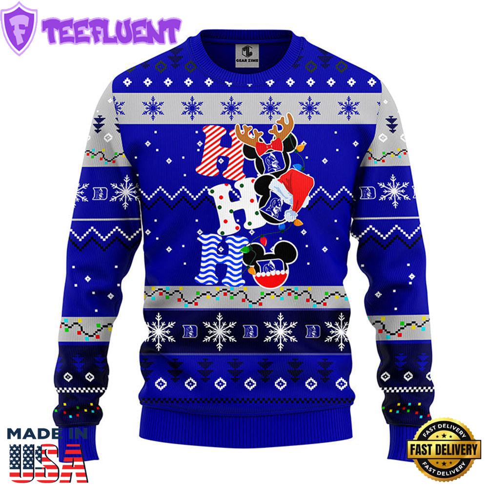 Duke Blue Devils Hohoho Mickey Christmas Ugly Sweater