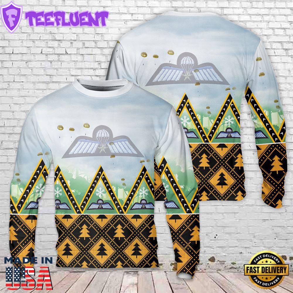 Dutch Army paratroopers jump into Grafenwoehr Training Area, Swift Response 16 Christmas Sweater