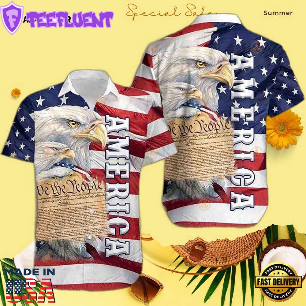 Eagle America Independence Day Cool Hawaiian Shirt