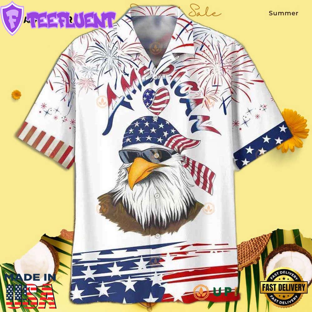 Eagle Cool Eagle Happy Independence Day Hawaiian Shirt