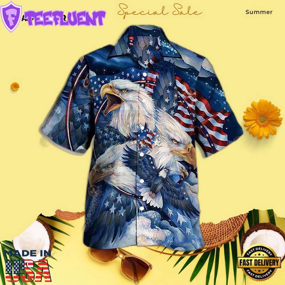 Eagle Eagle American Flag Cool Hawaiian Shirt