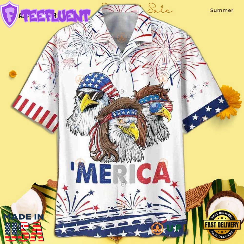 Eagle Merican Eagle Happy Independence Day Cool Hawaiian Shirt
