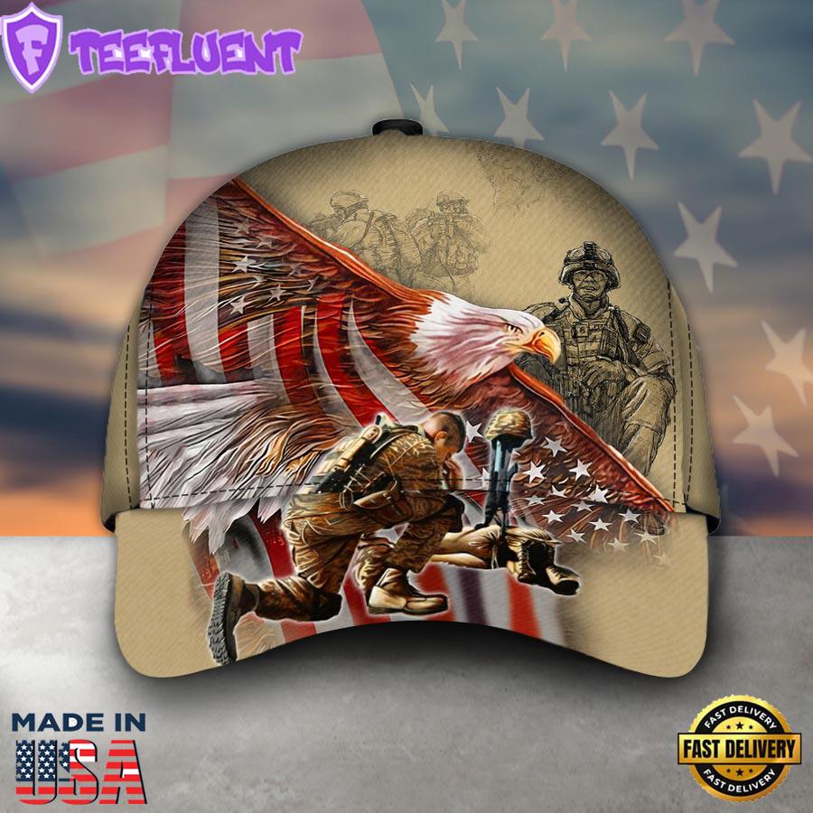 Eagle US Flag Wings Veteran Classic Cap