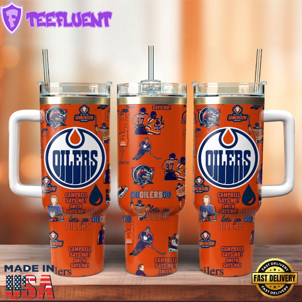 Edmonton Oilers NHL Sport Custom Stanley Quencher 40oz Stainless Steel Tumbler