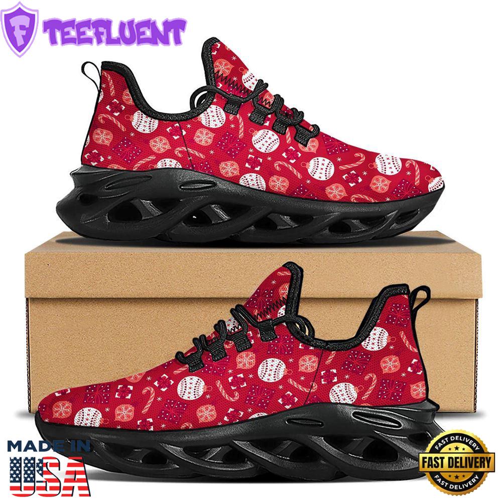 Elements Merry Christmas Print Pattern Black Max Soul Shoes