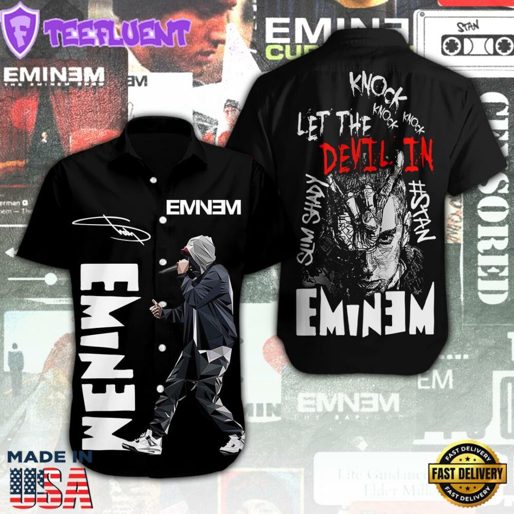 Eminem Short Sleeve Dress Shirt For Man And Women