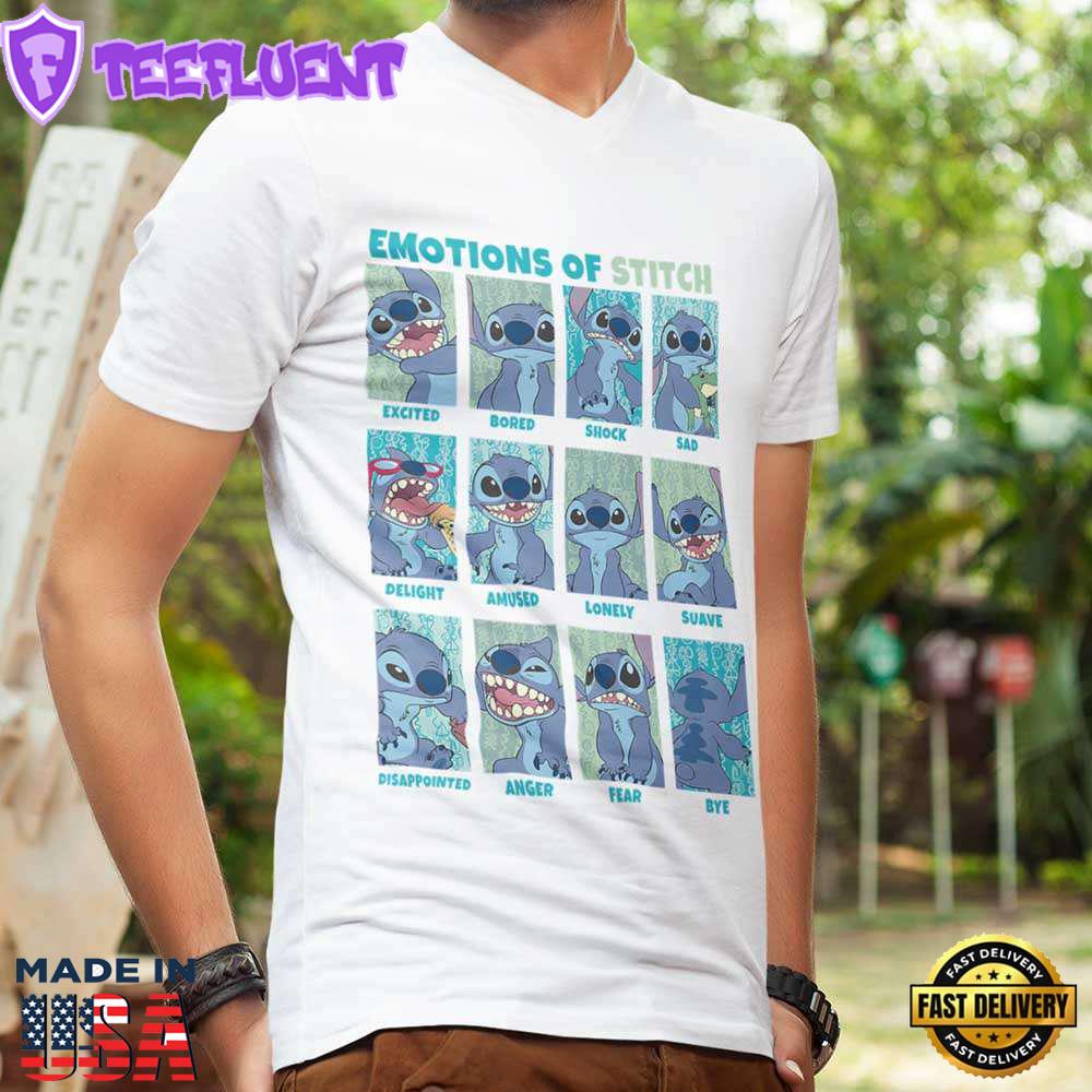 Emotions Of Stitch Panels T-Shirt Disney