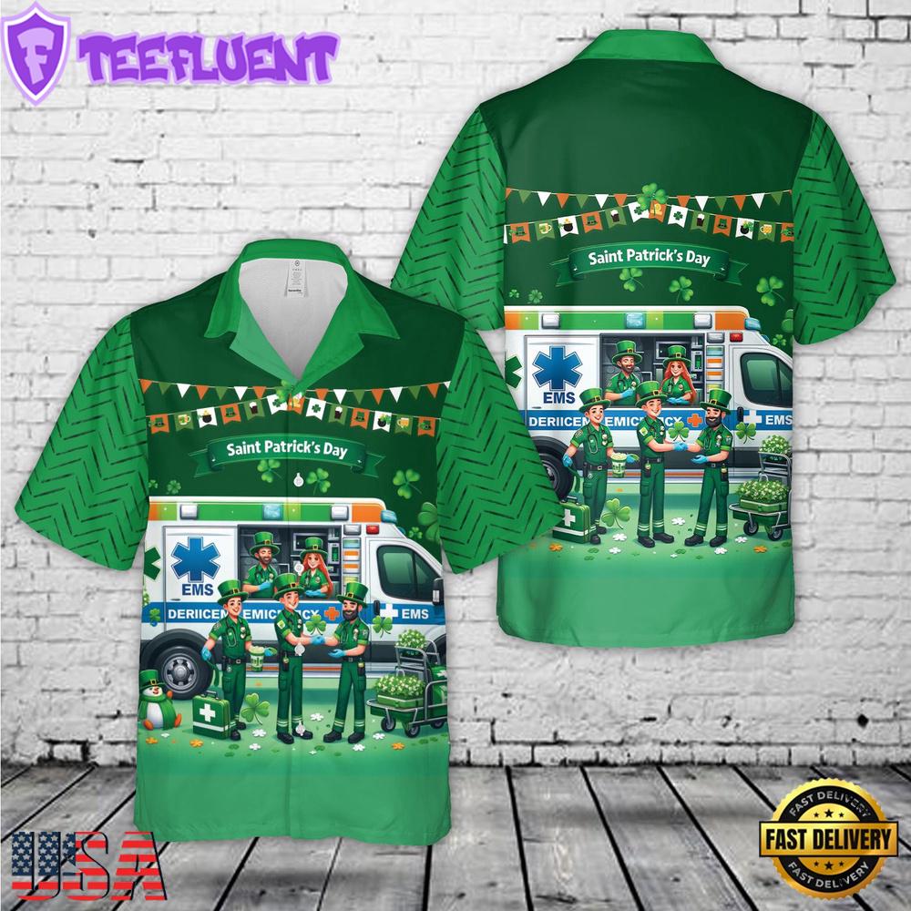 EMS Saint Patrick's Day Hawaiian Shirt