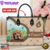 English Cocker Spaniel Dog Duccy Dog Lover Leather Handbag V019 1