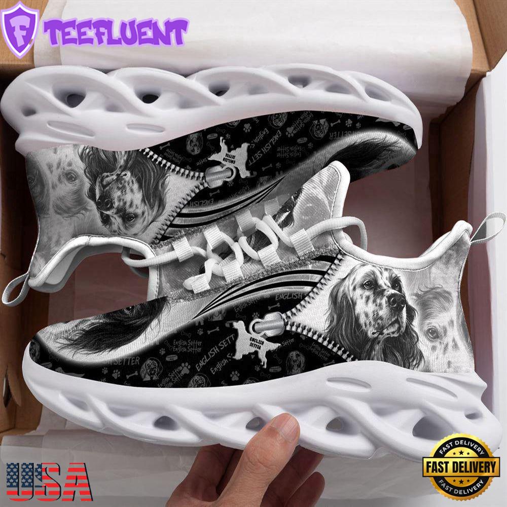 English Setter Sketch Max Soul Shoes For Men Women Dog Shoes Running