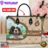 English Springer Spaniel Dog Duccy Dog Lover Leather Handbag
