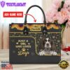 English Springer Spaniel Dog Just A Girl Who Loves Dogs Leather Handbag