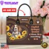 English Springer Spaniel Dog Kisses Fix Everything Leather Handbag