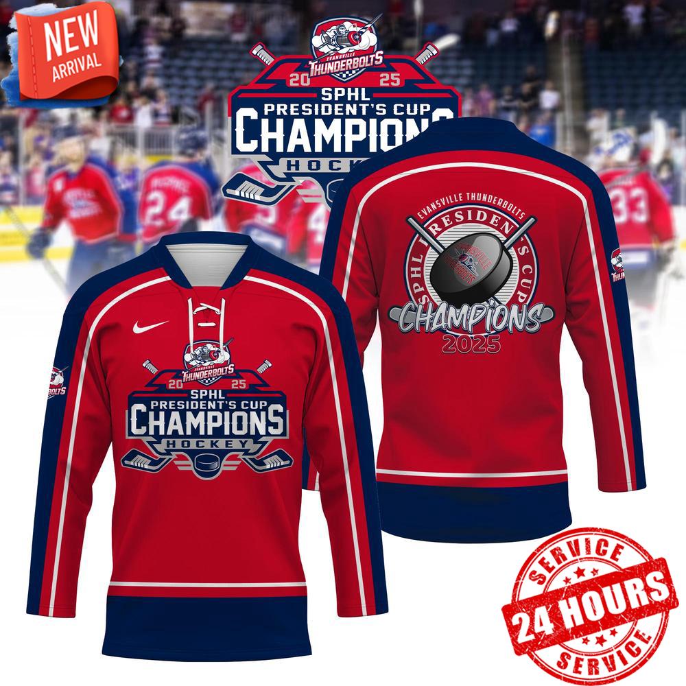 Evansville Thunderbolts 2025 SPHL Champions Limited Edition Hockey Jersey
