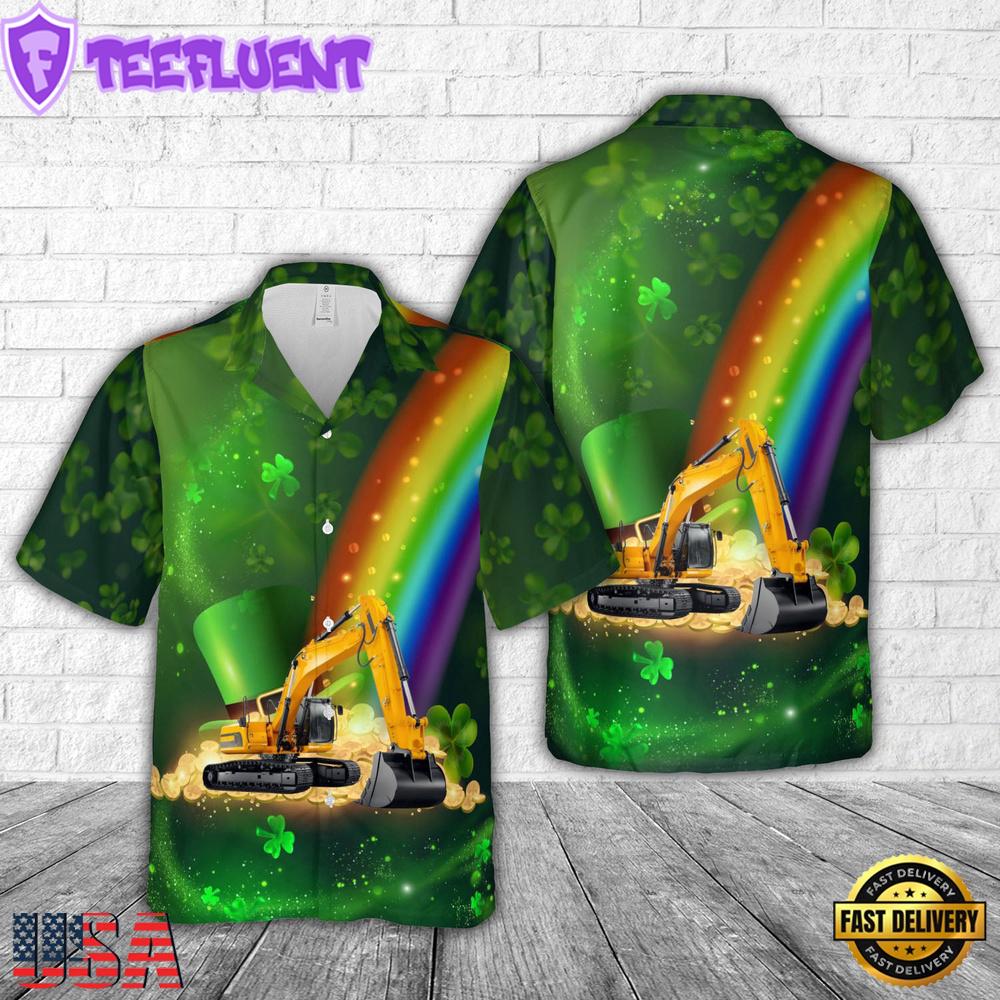 Excavator Patrick's Day Hawaiian Shirt