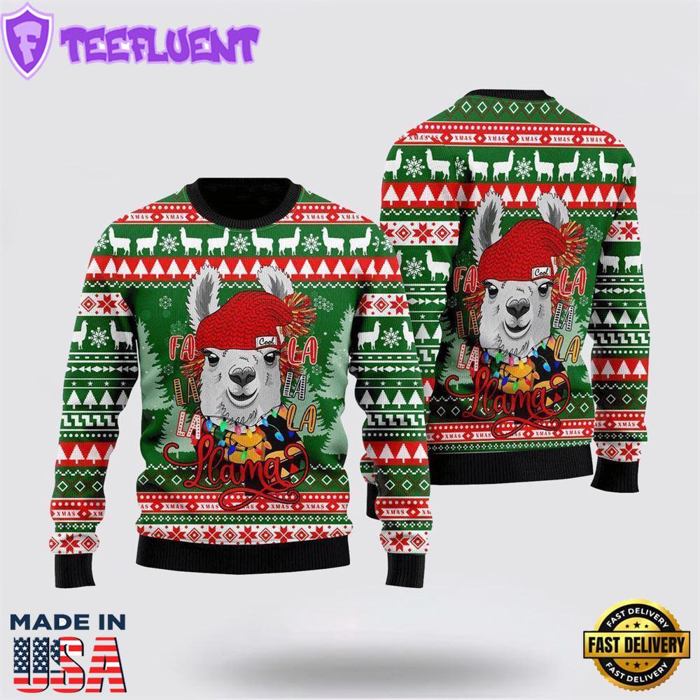 Fa La La La Llama Merry Ugly Christmas Sweater
