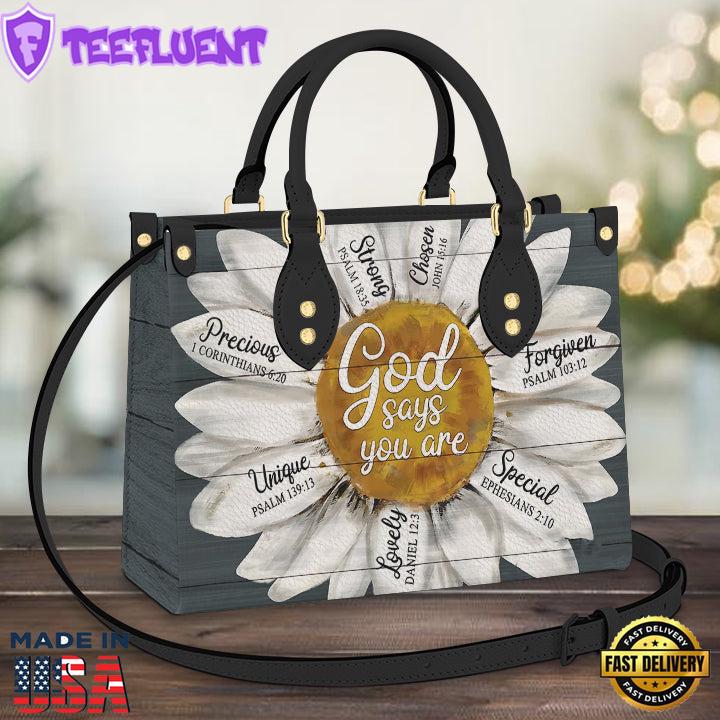 Faith Daisy Leather Bag Christ Gifts Leather Bags