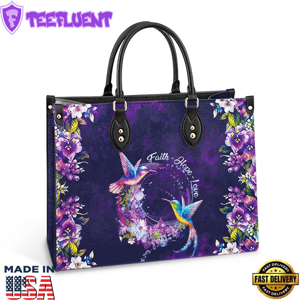 Faith Hope Love Hummingbird Leather Bag Christ Gifts Leather Bags