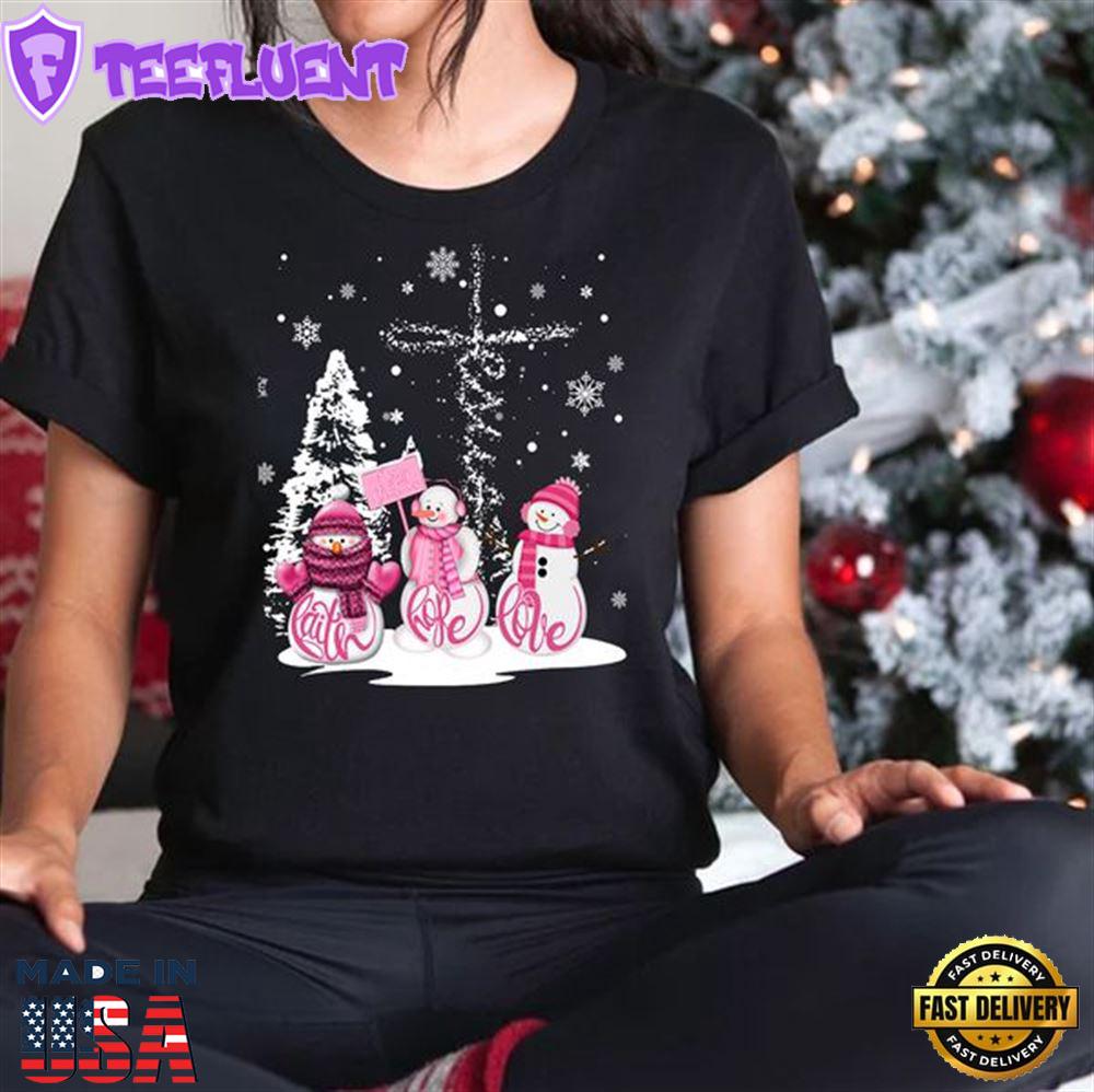 Faith Hope Love Jesus Snowman Christmas