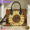 Faith Sun Flower Leather Bag Christ Gifts Leather Bags